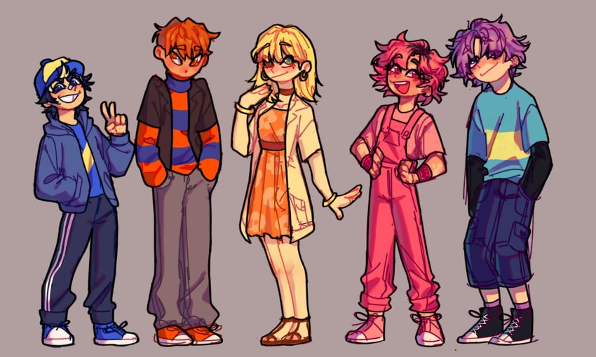 pablo, tasha, austin, uniqua, and tyrone (the backyardigans) drawn by tecitodmaracuya