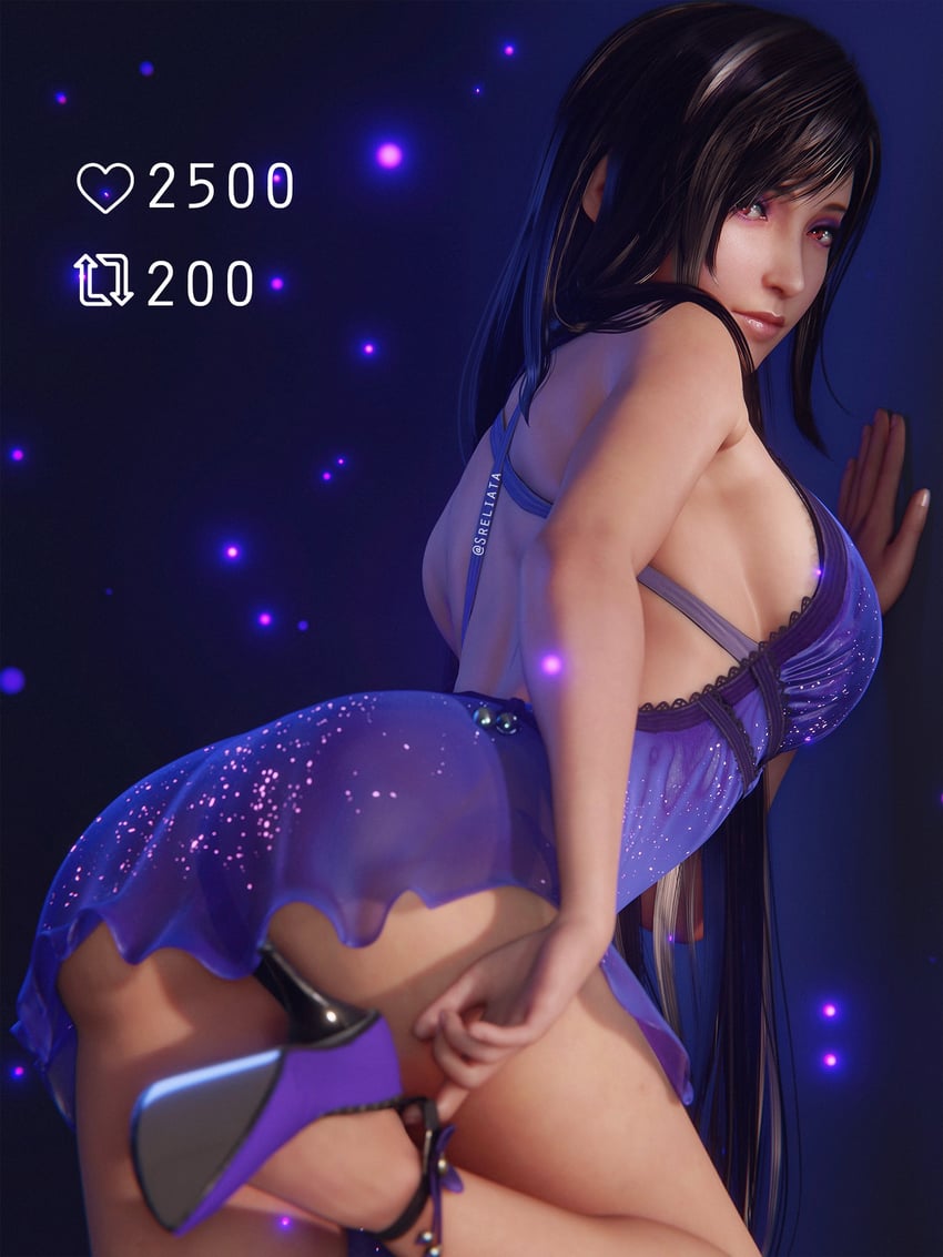 tifa lockhart (final fantasy and 2 more) drawn by sreliata