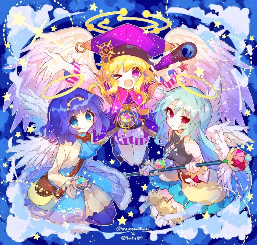 ricalla, lunetta, and dianna (merc storia) drawn by hibi89