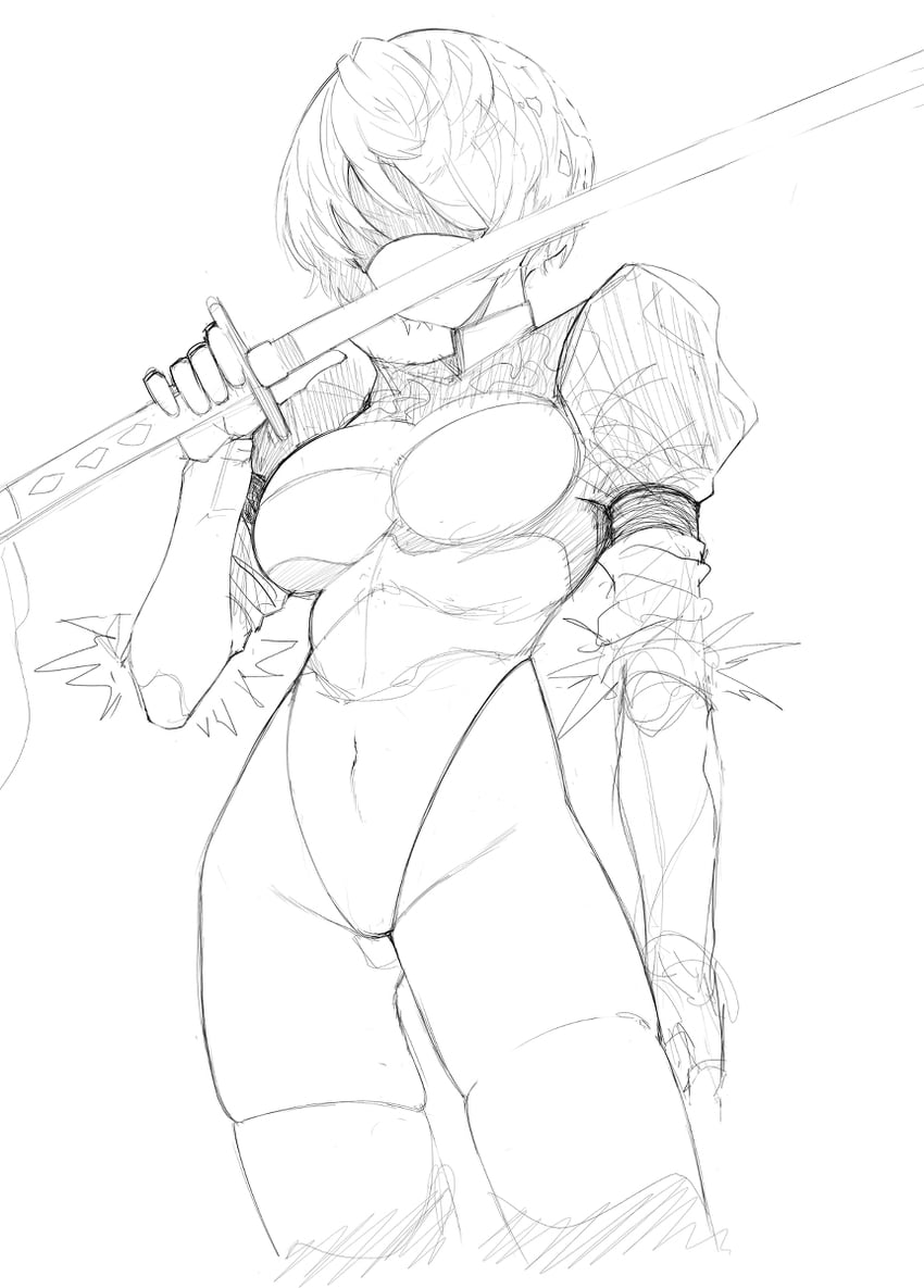 2b (nier and 1 more) drawn by brashear_lushert
