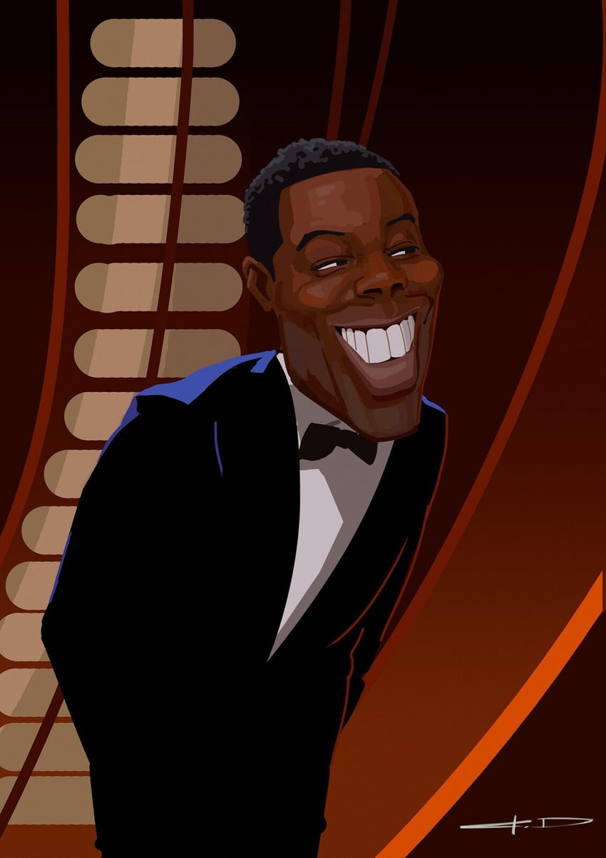 chris rock (real life and 1 more) drawn by stanton_feng