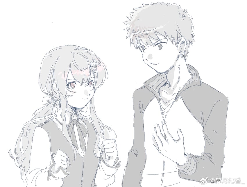 emiya shirou and momomiya shizuku (original and 2 more)