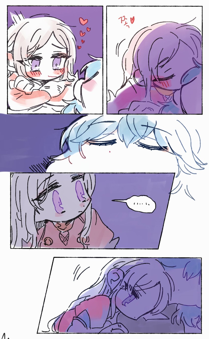 female byleth and edelgard von hresvelg (fire emblem and 1 more) drawn by rapop