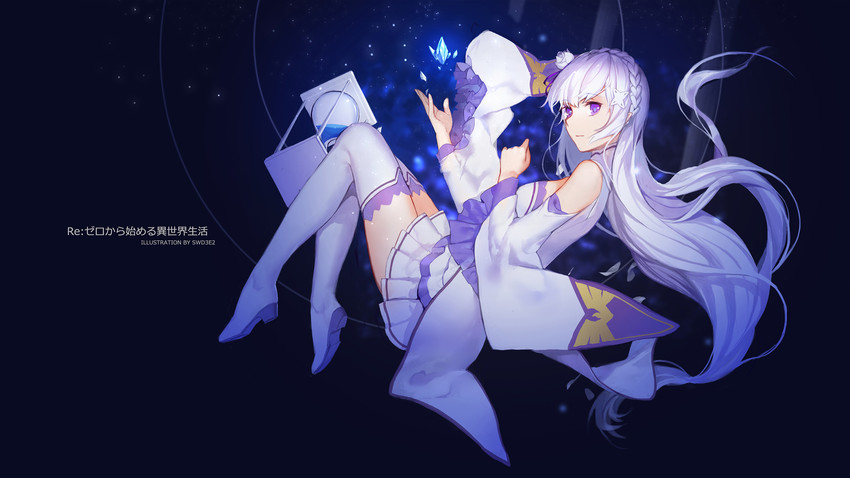 emilia (re:zero kara hajimeru isekai seikatsu) drawn by swd3e2
