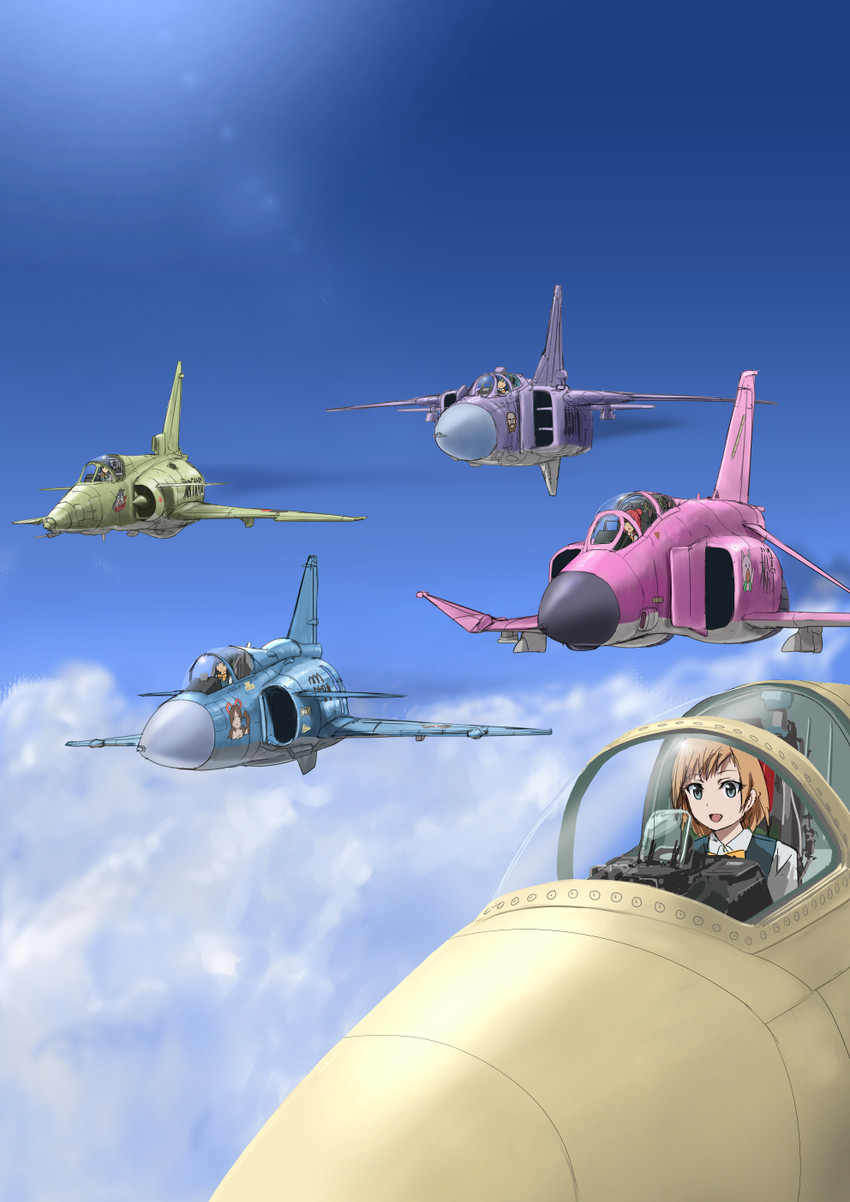 miyamori aoi, yasuhara ema, imai midori, sakaki shizuka, and toudou misa (shirobako and 2 more) drawn by scamp_(scamp_f16)