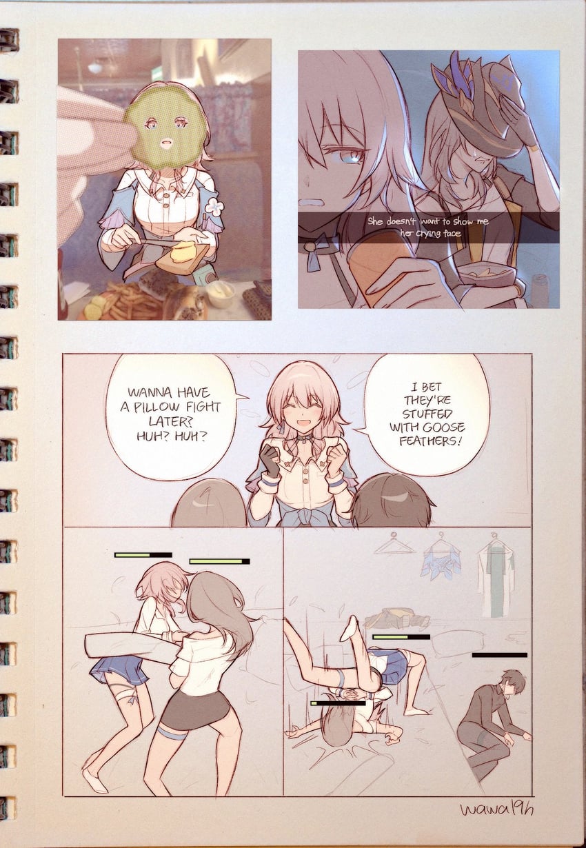 trailblazer, stelle, march 7th, and dan heng (honkai and 1 more) drawn by baba19h