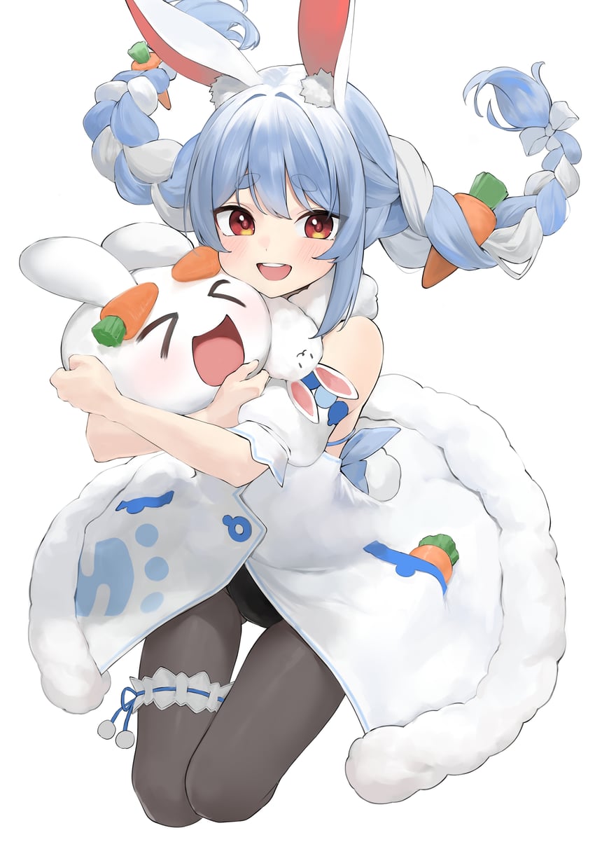 usada pekora and pekomon (hololive) drawn by akiki_(kiki)
