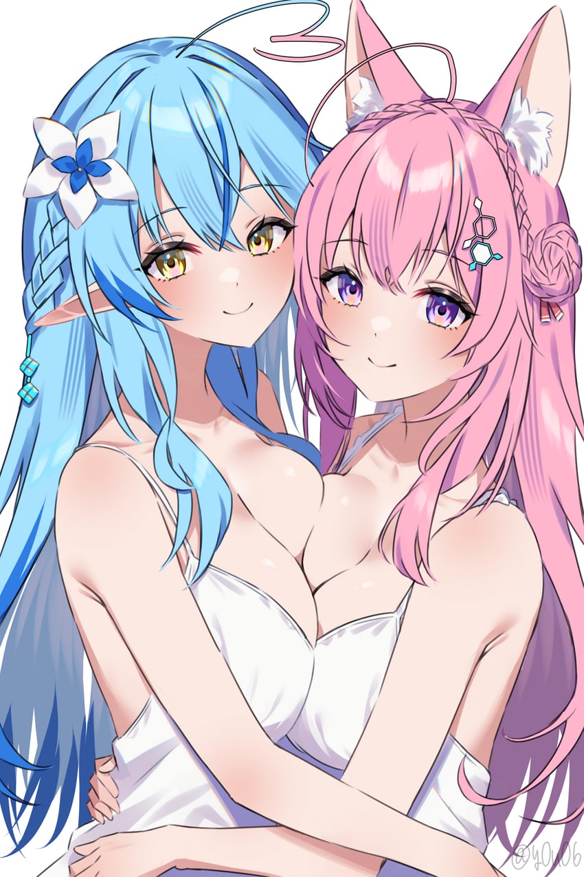 yukihana lamy and hakui koyori (hololive) drawn by you06