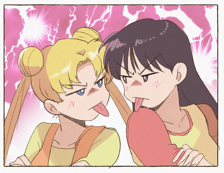 tsukino usagi and hino rei (bishoujo senshi sailor moon) drawn by tsubobot