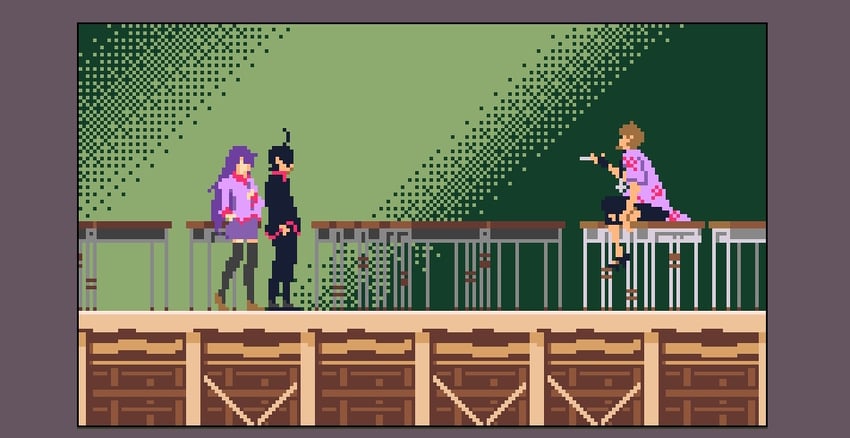 senjougahara hitagi, araragi koyomi, and oshino meme (monogatari and 1 more) drawn by rapa_rachi