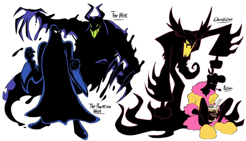 father, the phantom blot, the blot, and grandfather (mickey mouse & friends and 2 more) drawn by cyberlord1109