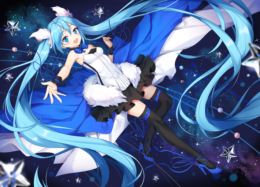 hatsune miku (vocaloid and 2 more) drawn by douya_(233)