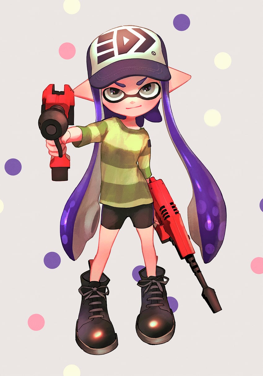 inkling player character and inkling girl (splatoon) drawn by hinata_(hinata_spla)