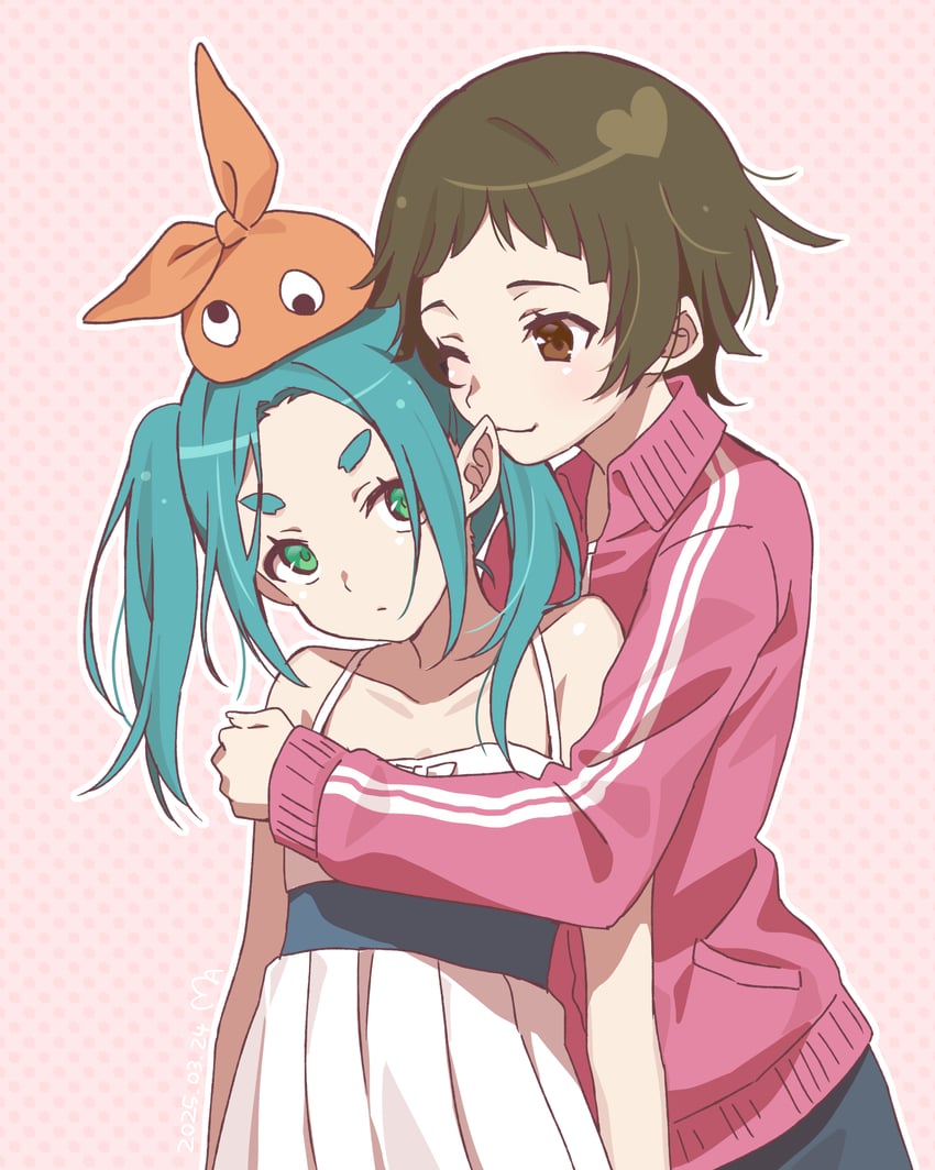 sengoku nadeko, ononoki yotsugi, and present nadeko (monogatari and 1 more) drawn by manimani_(mani_ma)