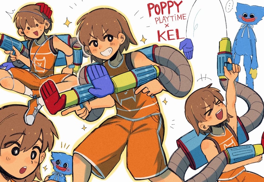 kel and huggy wuggy (omori and 1 more) drawn by pasuta928008