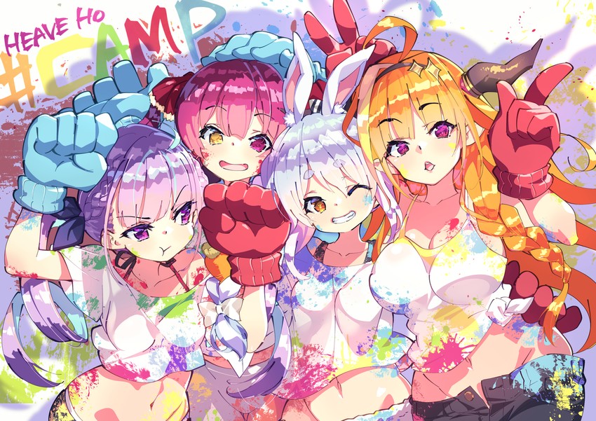 houshou marine, usada pekora, minato aqua, and kiryu coco (hololive and 1 more) drawn by fujishima-sei_ichi-gou