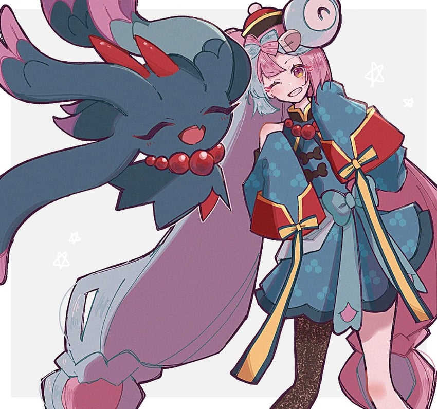 flutter mane and iono (pokemon and 1 more) drawn by enekonoshippo27