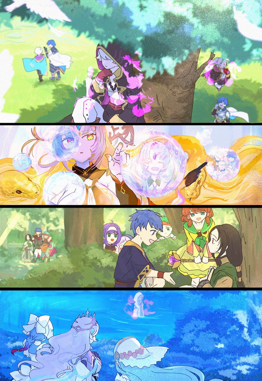 female corrin, female robin, azura, kiran, chrom, and 16 more (fire emblem and 5 more) drawn by sasaki_(dkenpisss)