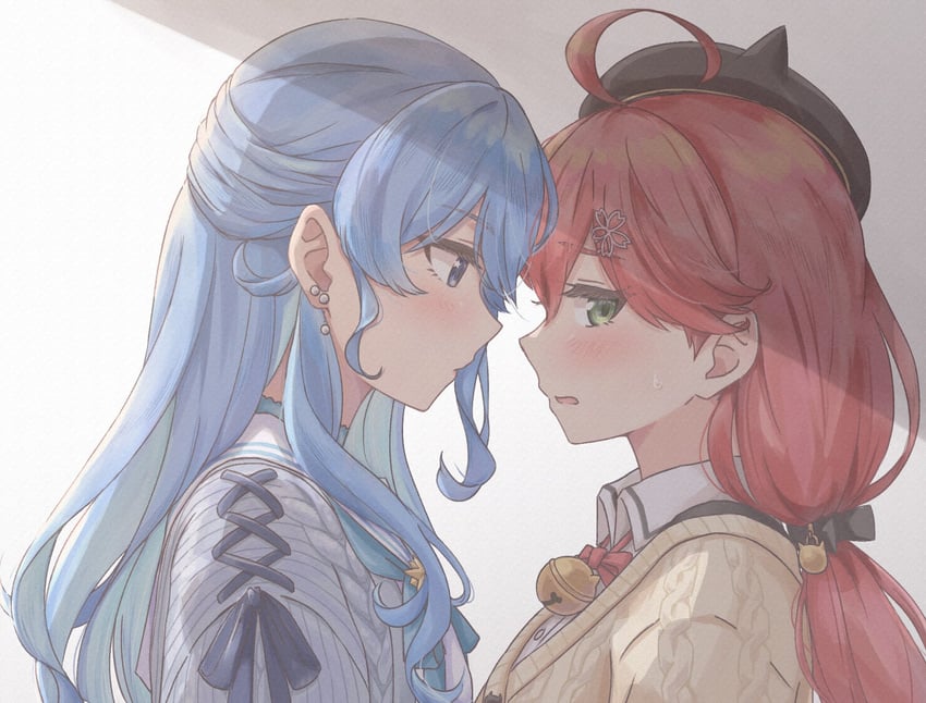hoshimachi suisei and sakura miko (hololive) drawn by yurari_(infl7607)
