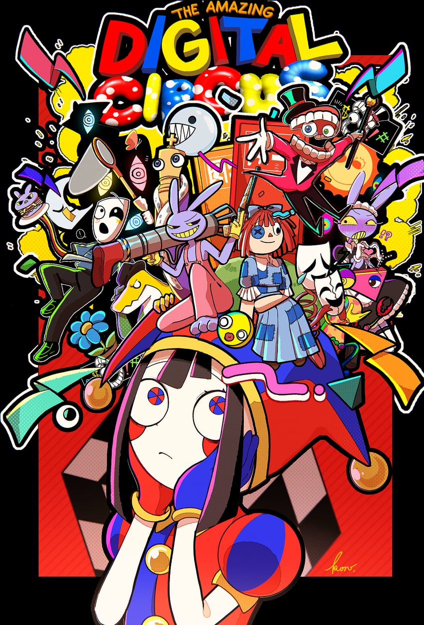pomni, jax, ragatha, caine, gangle, and 7 more (the amazing digital circus) drawn by nushikochan