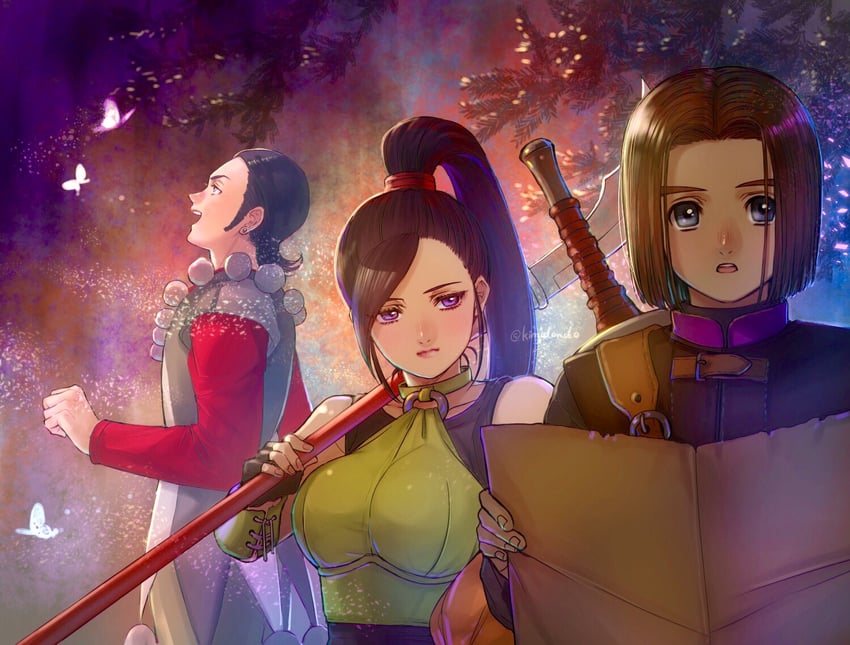 hero, martina, and sylvia (dragon quest and 1 more) drawn by kimidori_(kimidoriri)