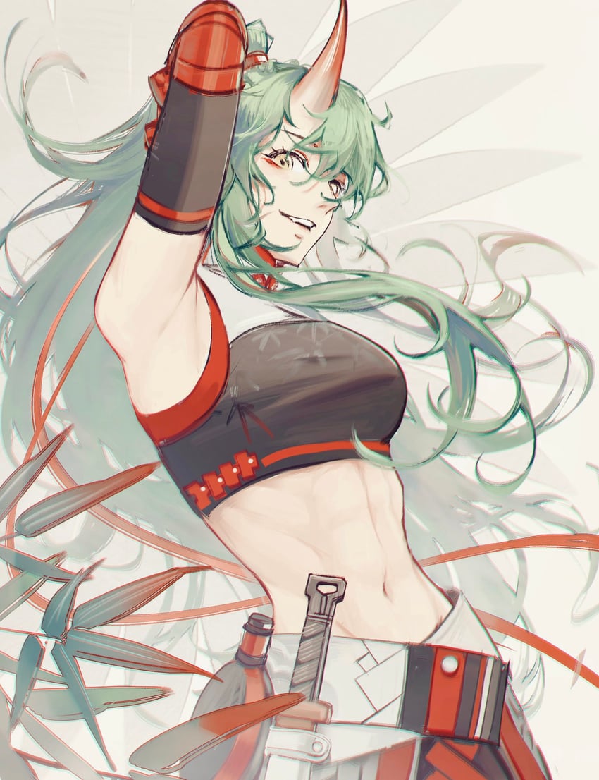 hoshiguma (arknights and 1 more) drawn by cattie_art
