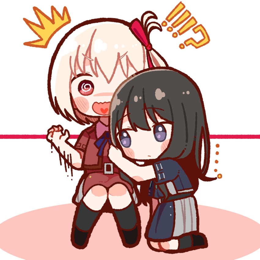 nishikigi chisato and inoue takina (lycoris recoil) drawn by henyomen