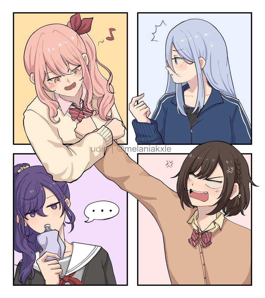 asahina mafuyu, shinonome ena, akiyama mizuki, and yoisaki kanade (project sekai) drawn by r_(melaniakxle)