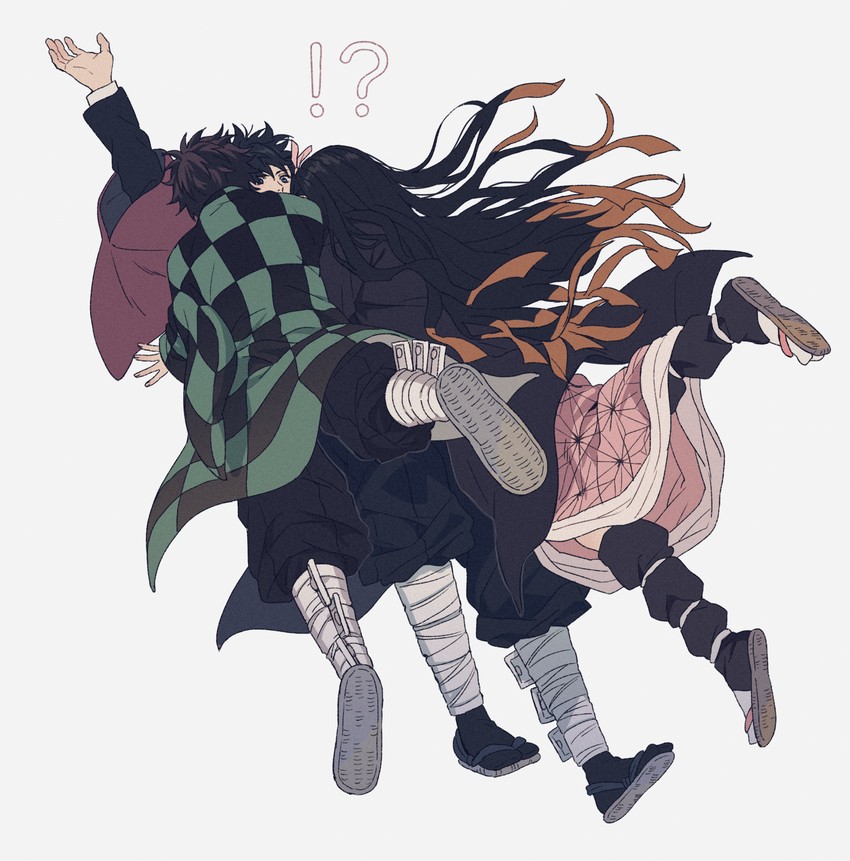 kamado nezuko, kamado tanjirou, and tomioka giyuu (kimetsu no yaiba) drawn by 234_(1234!)