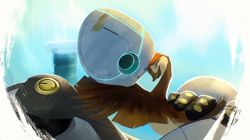 rozzum unit 7134 and brightbill (the wild robot) drawn by krossan