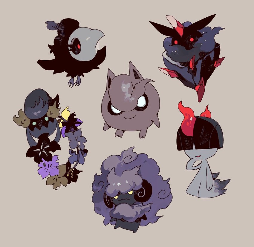 jigglypuff, ralts, whimsicott, comfey, carbink, and 1 more (pokemon) drawn by newo_(shinra-p)