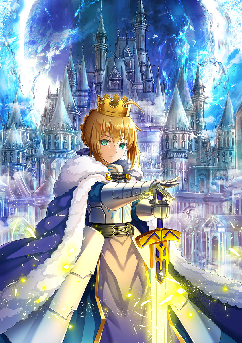 artoria pendragon and saber (fate and 1 more) drawn by suishougensou