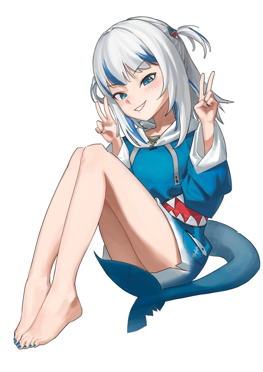 gawr gura (hololive and 1 more) drawn by an_yb