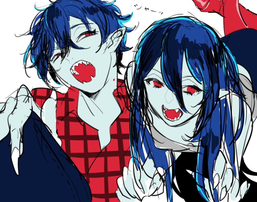 marceline abadeer and marshall lee (adventure time) drawn by kinako_(marubotan)