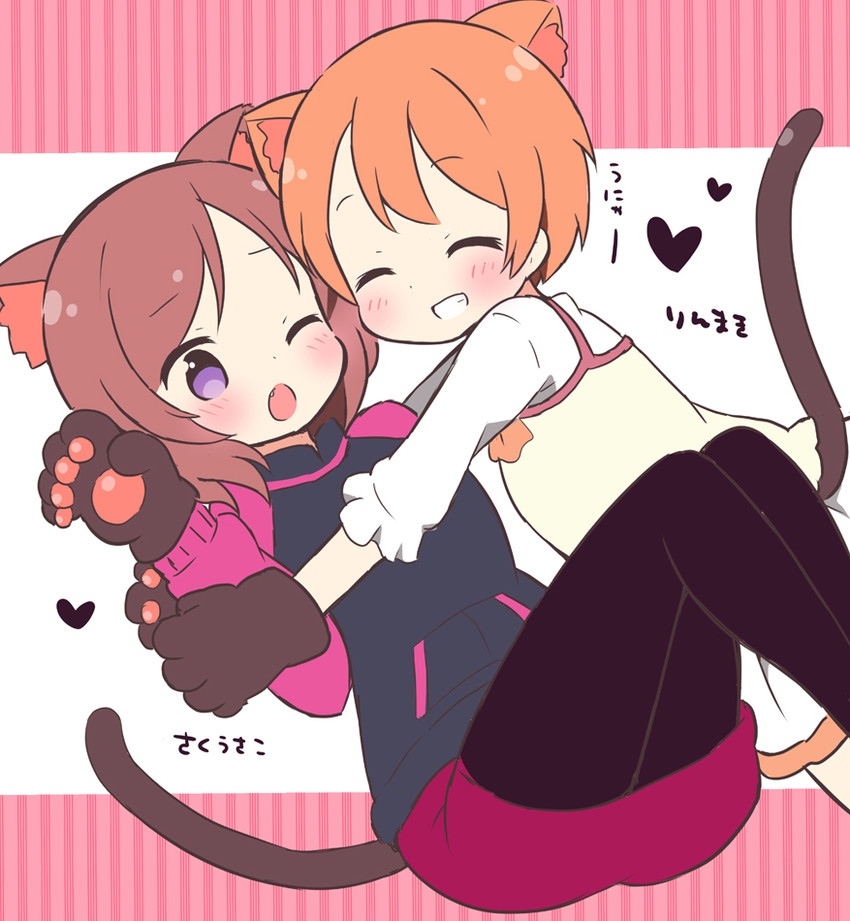 nishikino maki and hoshizora rin (love live! and 1 more) drawn by saku_usako_(rabbit)