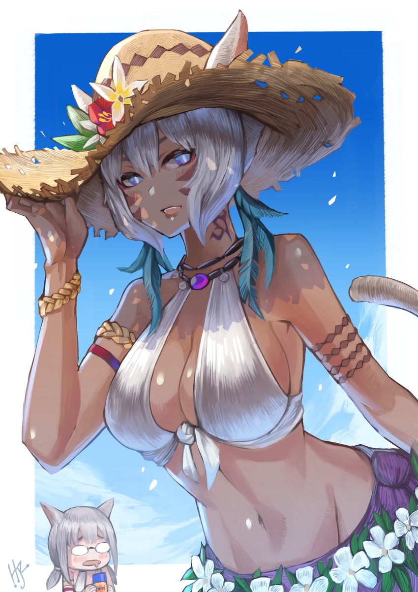 warrior of light, y'shtola rhul, and artemi lunavorsa (final fantasy and 1 more) drawn by hjz_(artemi)