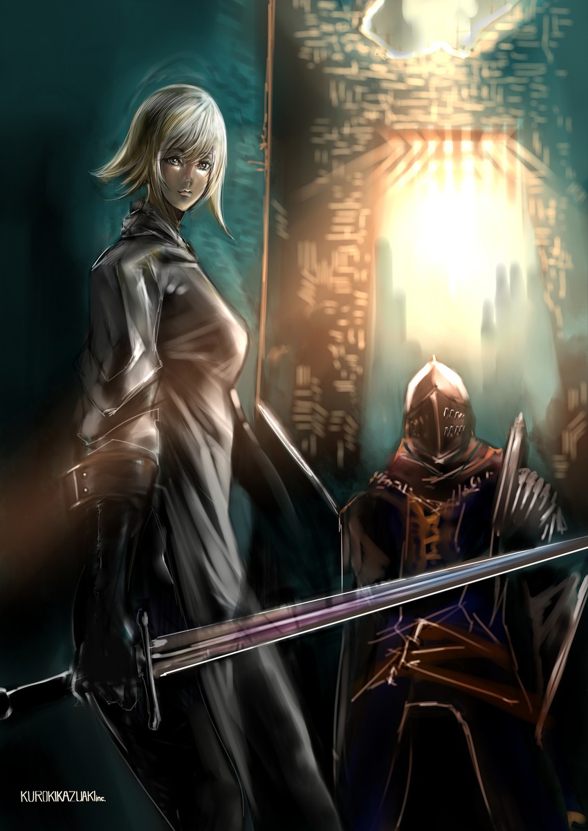 knight of astora oscar (dark souls and 1 more) drawn by kuroki_kazuaki