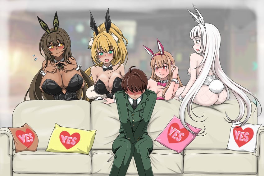 commander, viper, noir, blanc, and rupee (goddess of victory: nikke) drawn by zchronicle