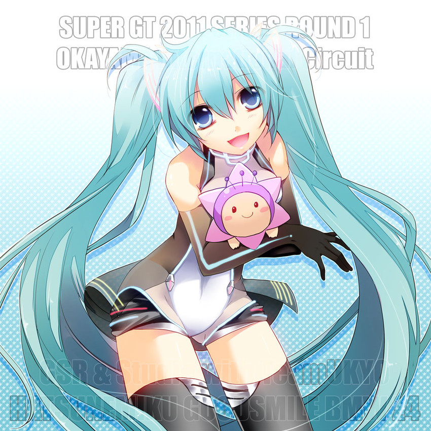 hatsune miku and racing miku (vocaloid and 2 more) drawn by takitsume_shino