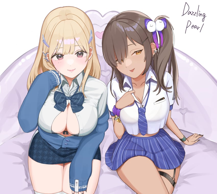 naga and tia (goddess of victory: nikke) drawn by peroinnu