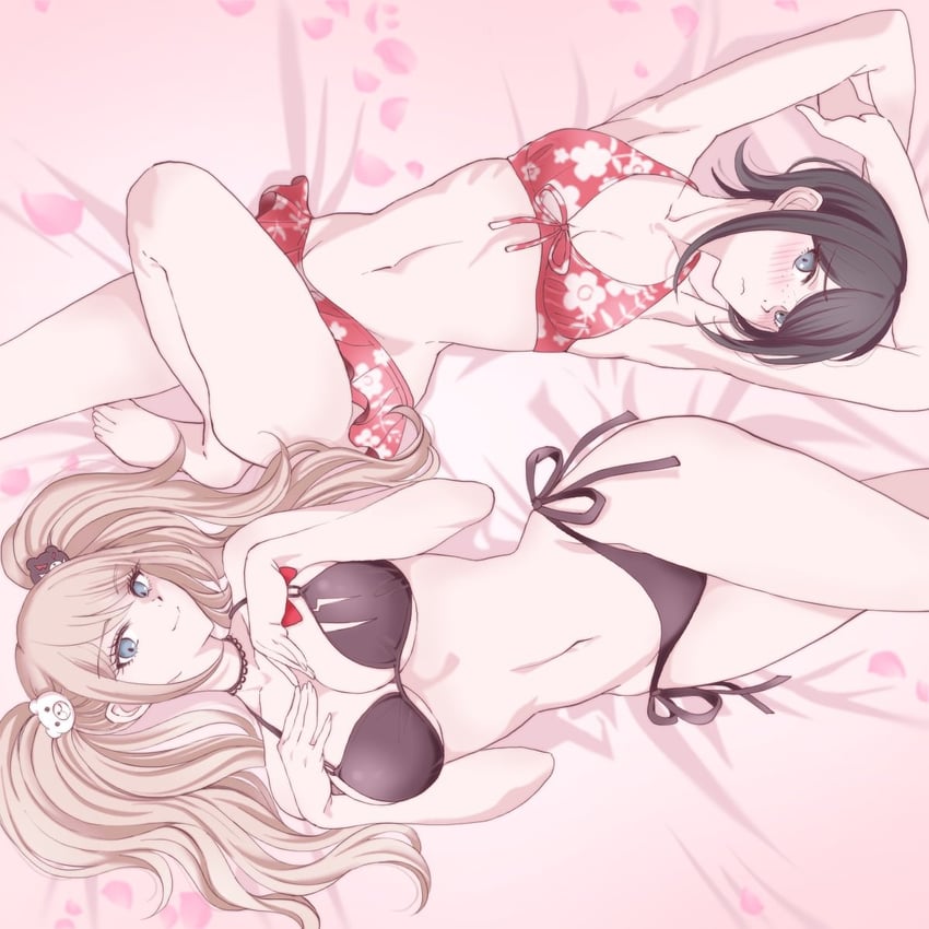 enoshima junko and ikusaba mukuro (danganronpa and 1 more) drawn by moon_(moon0771110)