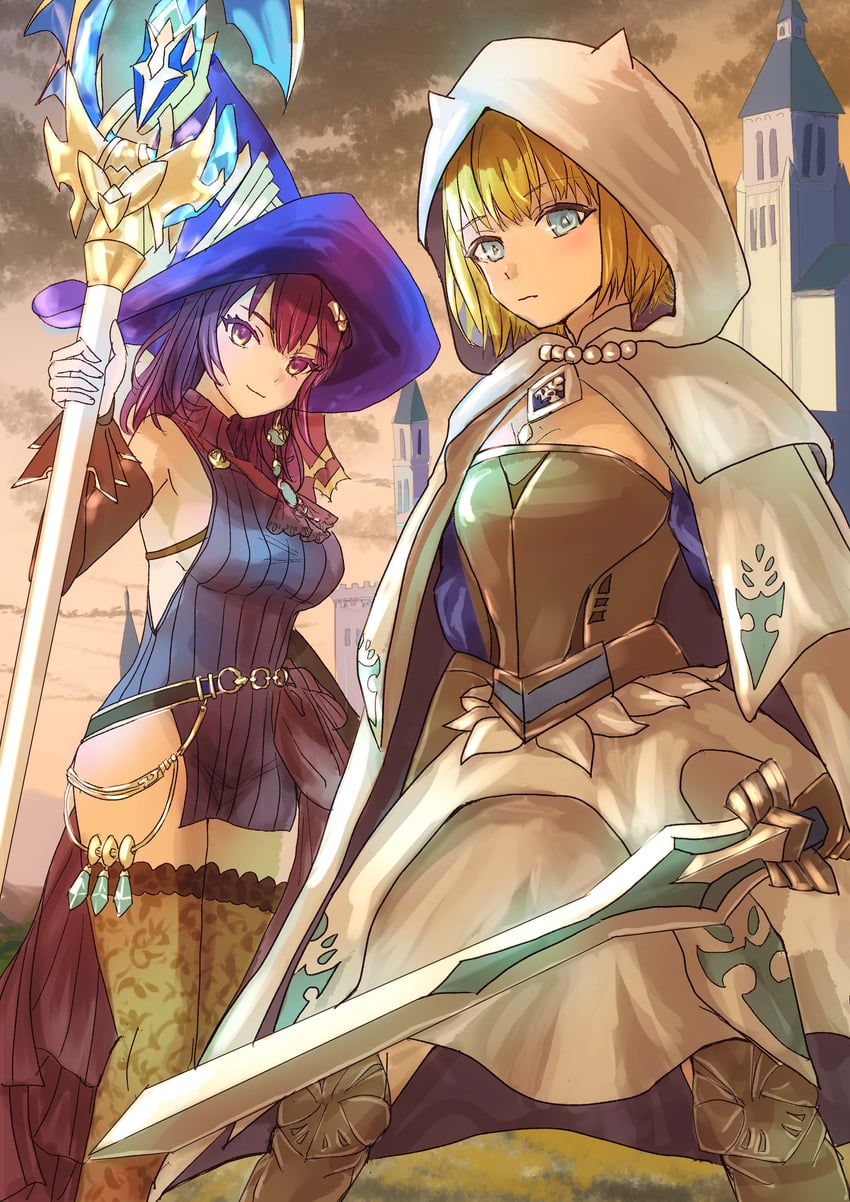 justia and scheherazade (brown dust and 1 more) drawn by yashipom