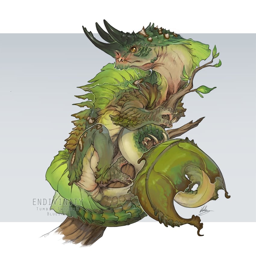 deathclaw (original and 1 more) drawn by endivinity