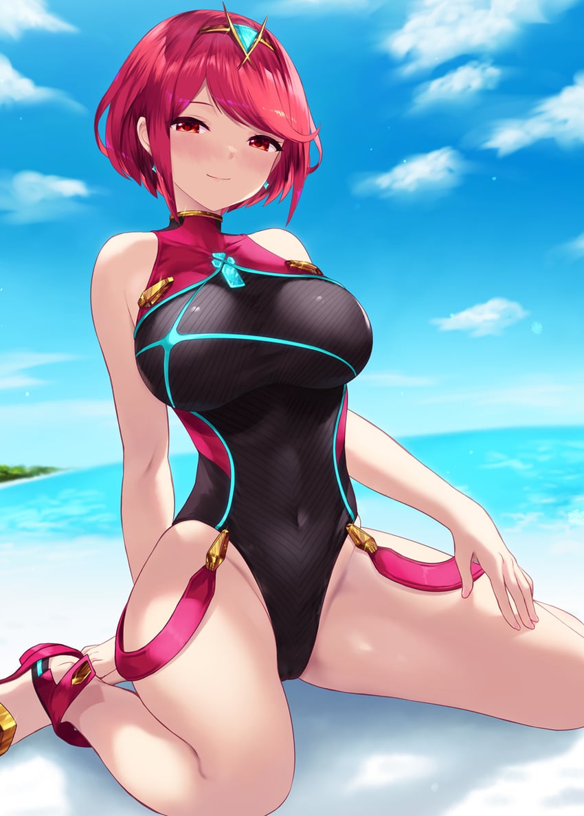 pyra (xenoblade chronicles and 1 more) drawn by cait_aron