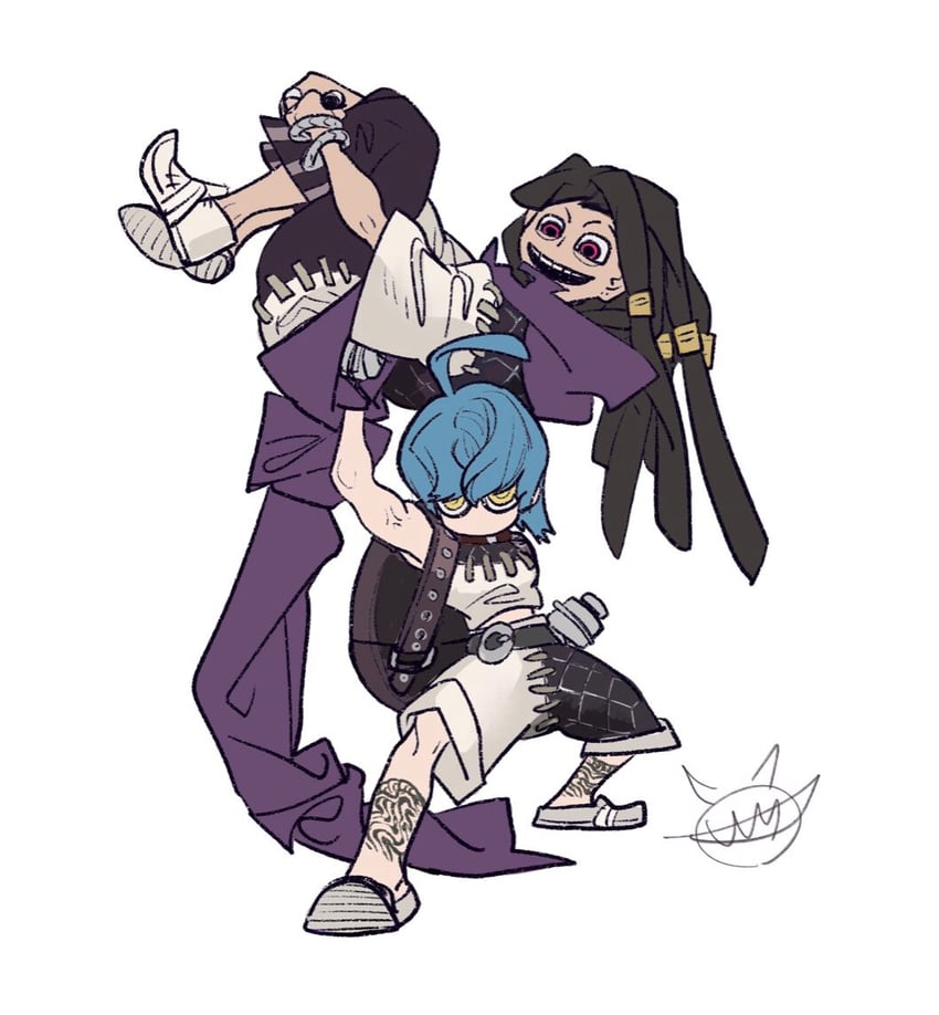 jabber wongar and cthoni andor (gachiakuta) drawn by urana_kei
