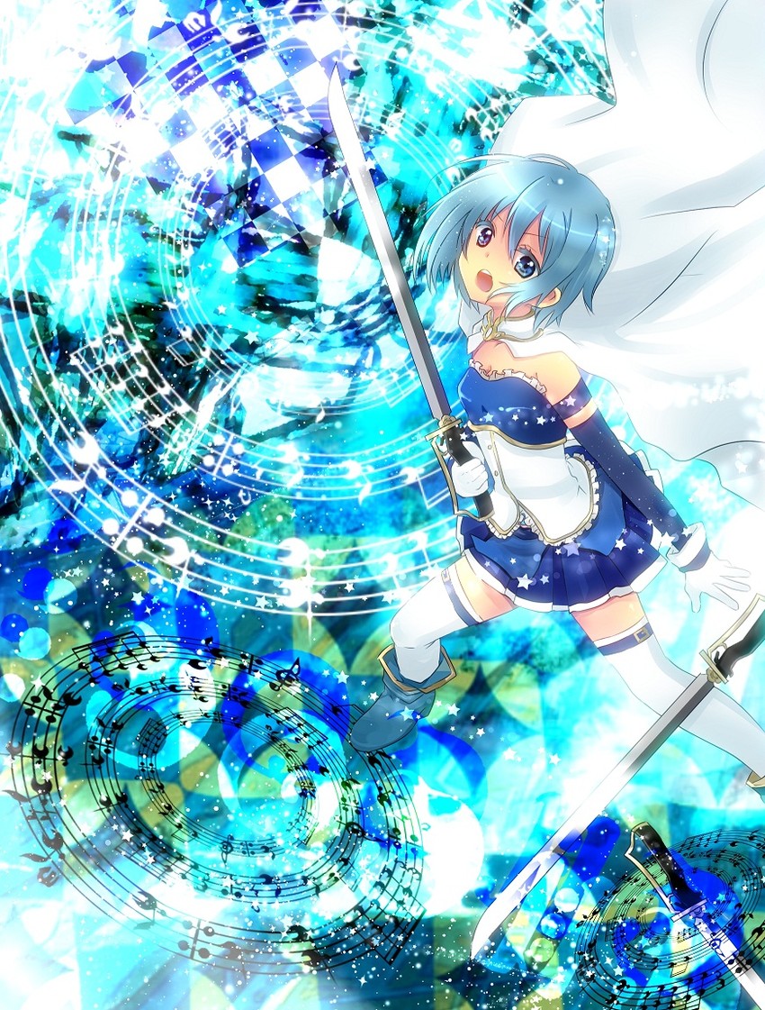 miki sayaka (mahou shoujo madoka magica) drawn by harugamitsu