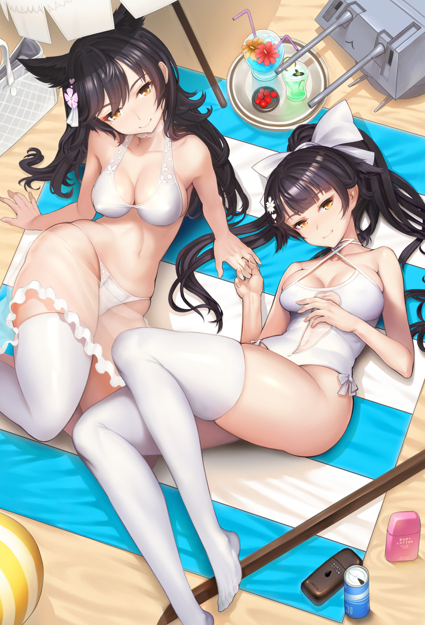 atago and takao (azur lane) drawn by qbase