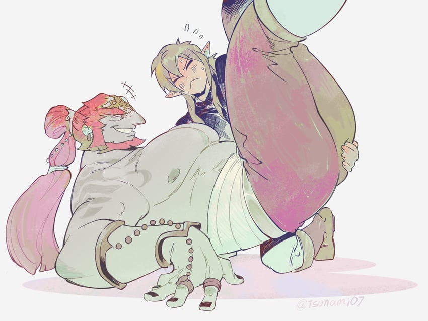link and ganondorf (the legend of zelda and 1 more) drawn by tsunamio7