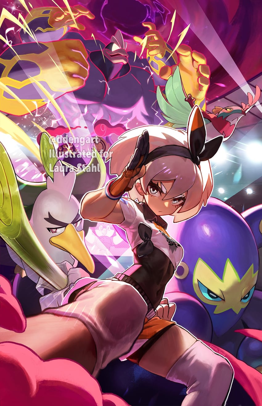 bea, machamp, sirfetch'd, hawlucha, grapploct, and 1 more (pokemon and 1 more) drawn by daniel_deng