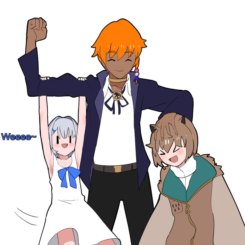 boros, hootsie, and yatagarasu (hololive and 1 more) drawn by daaku_(koizumi_arata)